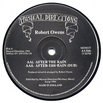 Robert Owens : All Night Long (12")