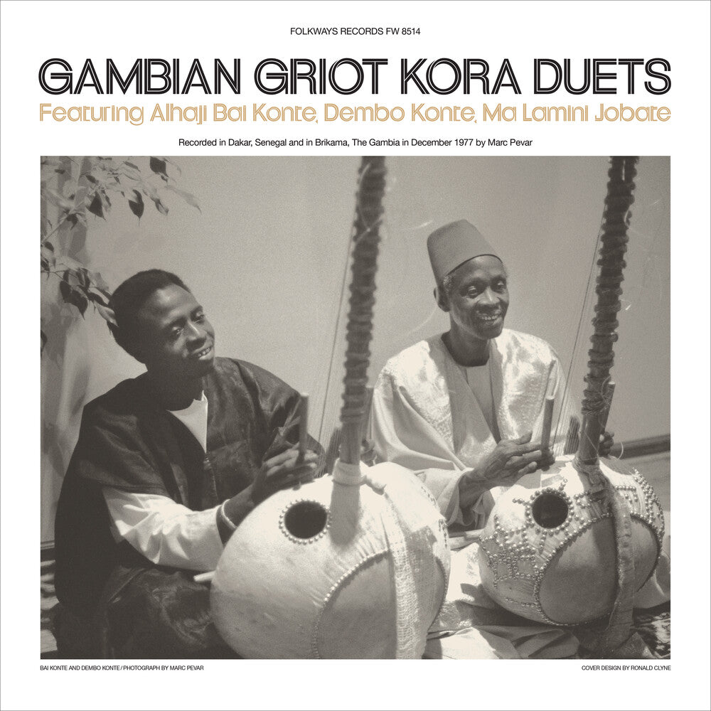 the album cover for Alhaji Konte Bai / Konte,Dembo / Jobate,Ma Lamini - Gambian Griot Kora Duets