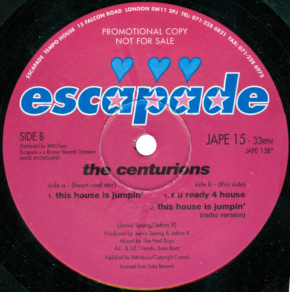 The Centurions : This House Is Jumpin' (12", Promo)