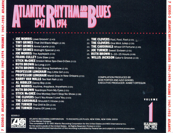 Various : Atlantic Rhythm And Blues 1947-1974 (8xCD, Comp, RE, RM + Box)
