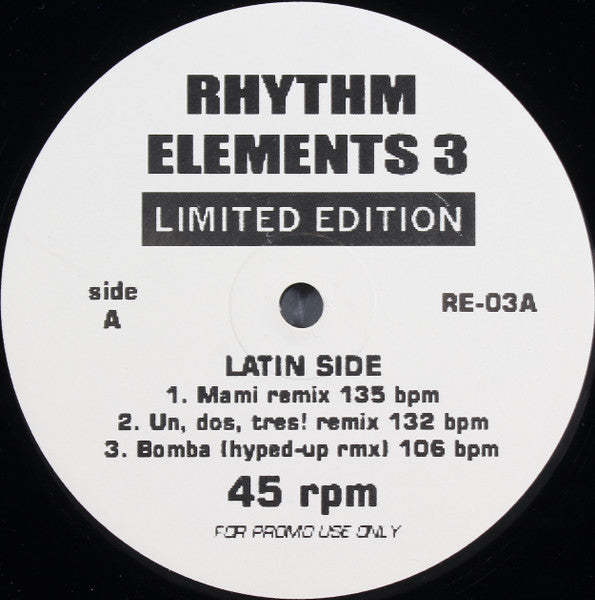 Unknown Artist : Rhythm Elements 3 (12", Ltd, Promo)