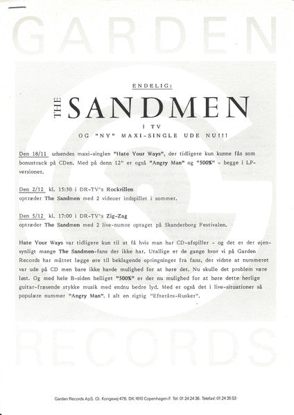 The Sandmen (2) : Hate Your Ways (12", Maxi)