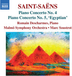 the album cover for Saens / Descharmes / Soustrot - Piano Concertos 4 & 5