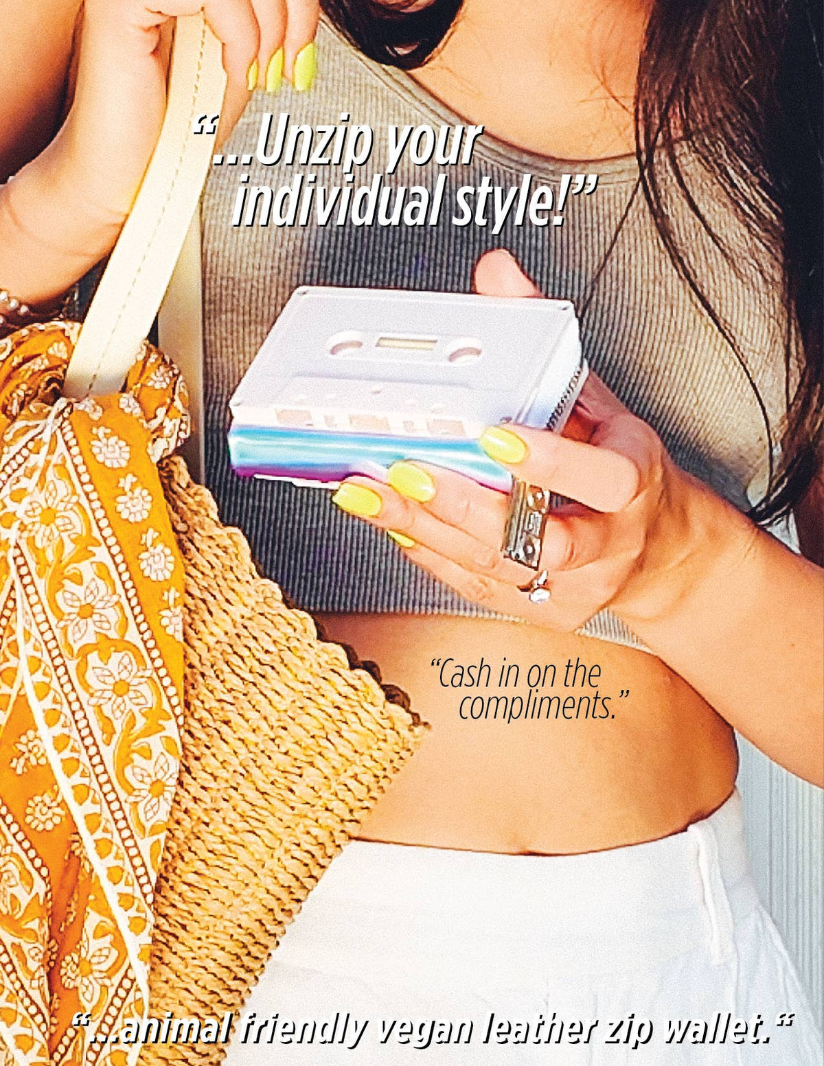 70261 Small Womens Cute Wallet Retro 80s Cassette Tape Pink