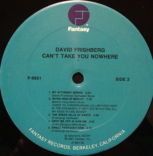 David Frishberg* : Can't Take You Nowhere (LP)