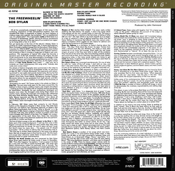 Bob Dylan : The Freewheelin' Bob Dylan (2x12", Album, Ltd, M/Print, Num, RE, RM, Gat)