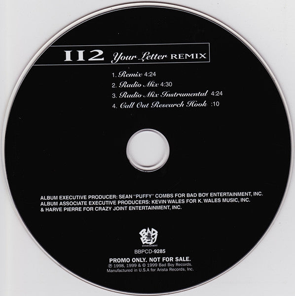 112 : Your Letter (Remix) (CD, Single, Promo)