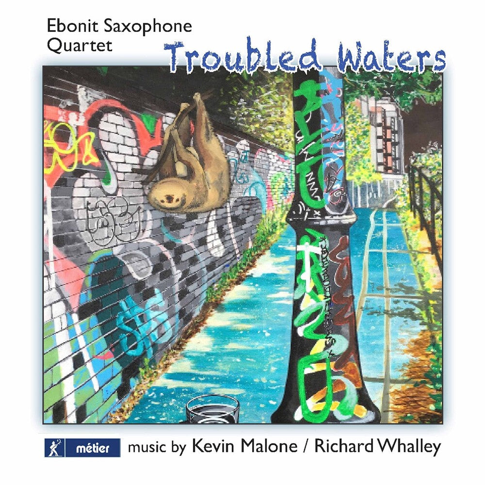 the album cover for Malone / Ebonit Saxophone Quartet - Troubled Waters