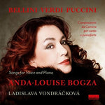 the album cover for Bellini / Puccini / Verdi / Bogza - Songs For Voice & Piano