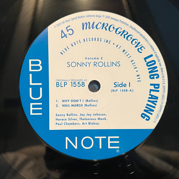 Sonny Rollins : Volume 2 (2x12", Album, Mono, Ltd, RE, 180)