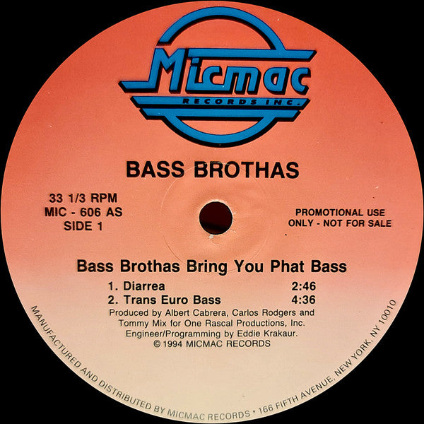 Bass Brothas : Bass Brothas Bring You Phat Bass (12", Promo)