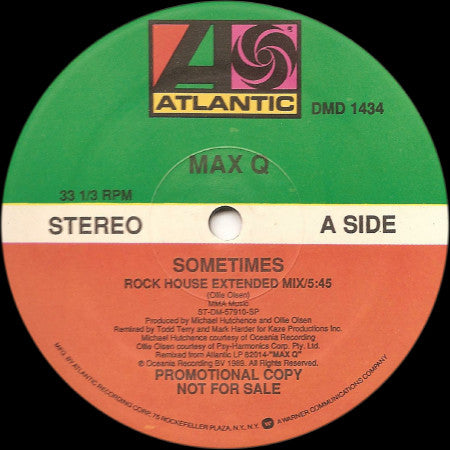Max Q : Sometimes (12", Single, Promo)