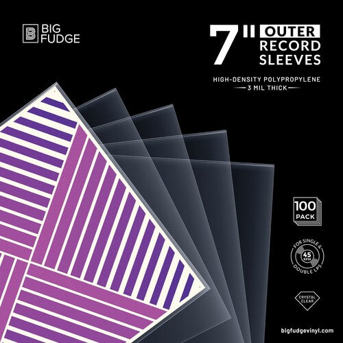 Big Fudge - 7-inch 45RPM Vinyl Record Outer Sleeves Polypropylene 100 Pack Crystal Clear (Vinyl Accessories)