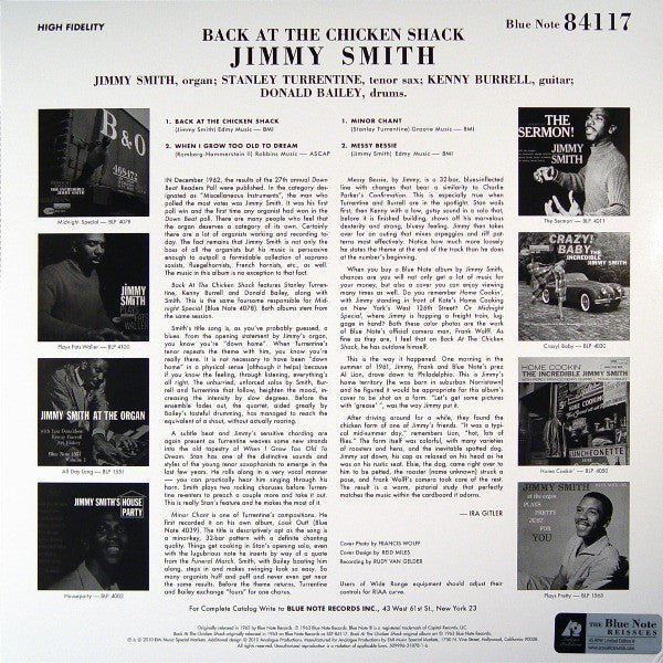 The Incredible Jimmy Smith* : Back At The Chicken Shack (2xLP, Ltd, RE, RM, 180)