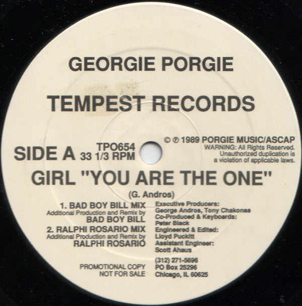 Georgie Porgie : Girl "You Are The One" (12", Promo)