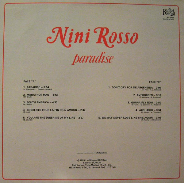 Nini Rosso : Paradise (LP)