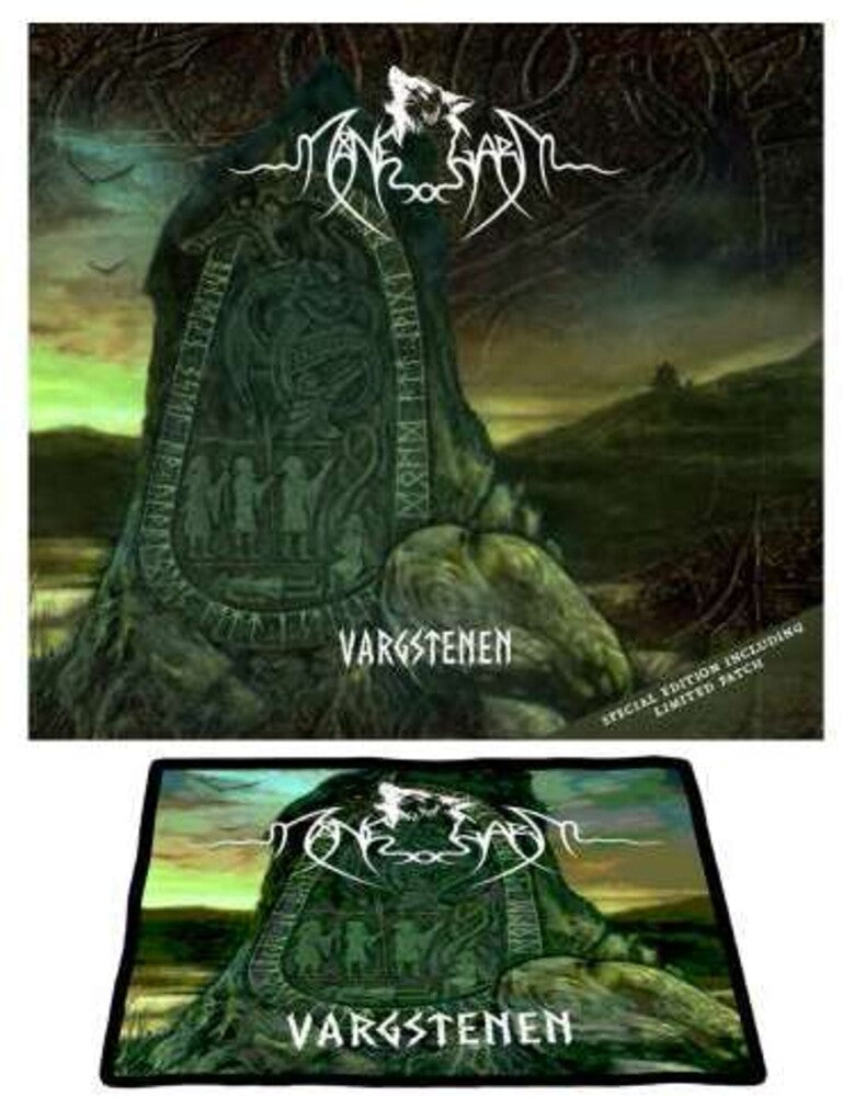 the album cover for Manegarm - Vargstenen (The Wolfstone) (O-Card + Patch)