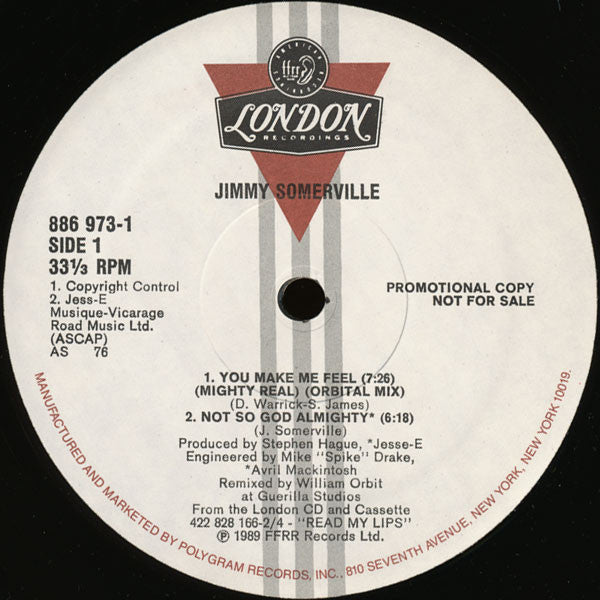 Jimmy Somerville : You Make Me Feel (Mighty Real) (12", Promo)