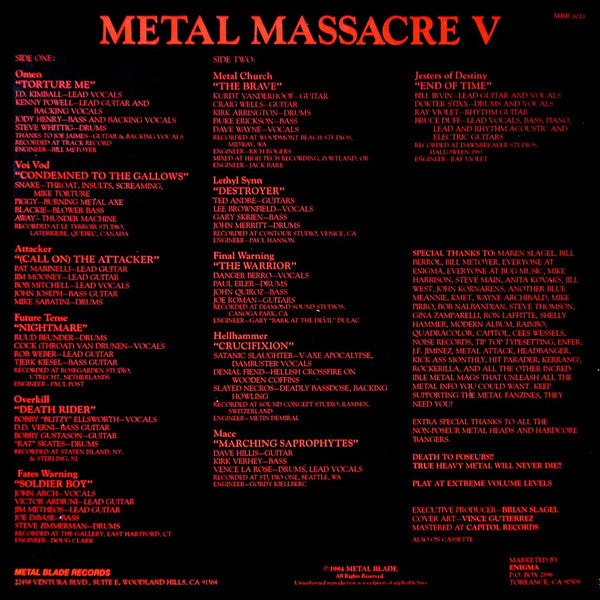 Various : Metal Massacre V (LP, Comp)