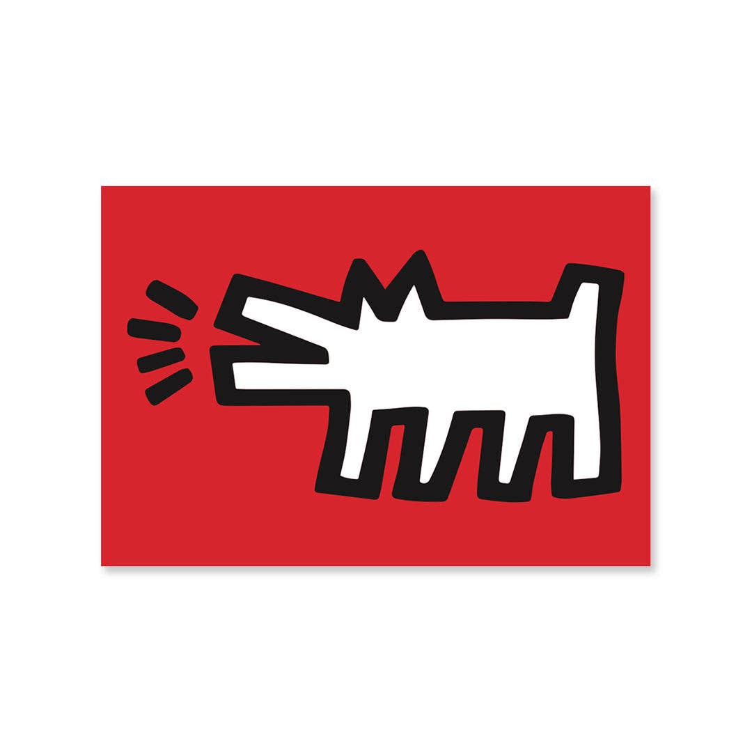 White Barking Dog Magnet Rectangle