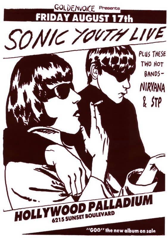 Sonic Youth ポスター ライブ Uncle Charlie Sonic Youth Live Friday August 17th Hollywood Palladium– Josey Records