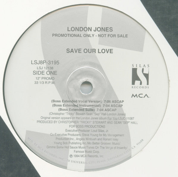 London Jones : Save Our Love (12", Promo)