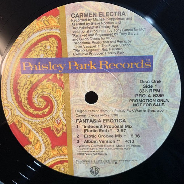 Carmen Electra : Fantasia Erotica (2x12", Single, Promo)