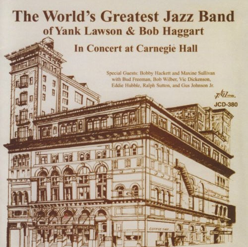 the album cover for Worlds Greatest Jazz Band Of Yank Lawson & Bob Ha - In Concert at Carnegie Hall