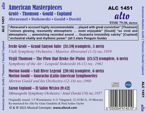 American Masterpieces: Grofe - Thomson - Gould - Copland (CD)
