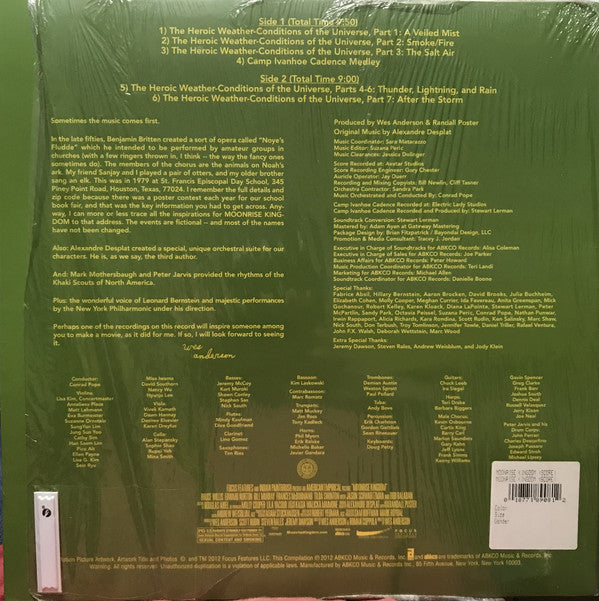 Alexandre Desplat and Mark Mothersbaugh : Moonrise Kingdom (Original Score) (10", RSD)