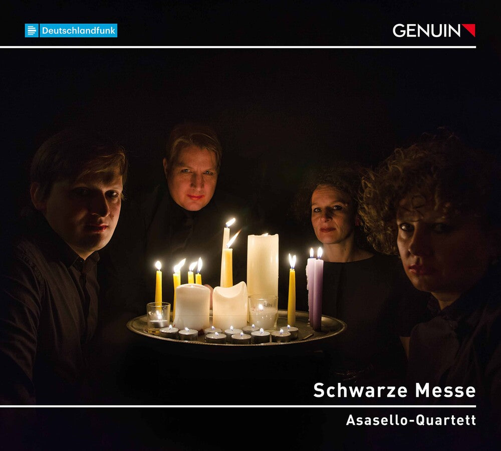 the album cover for Lourie / Asasello-Quartett / Myohanen - Schwarze Messe