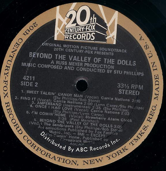 Various : Beyond The Valley Of The Dolls - Original Soundtrack Album (LP, Album)