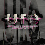 the album cover for UFO - High Stakes & Dangerous Men / Lights Out In Tokyo