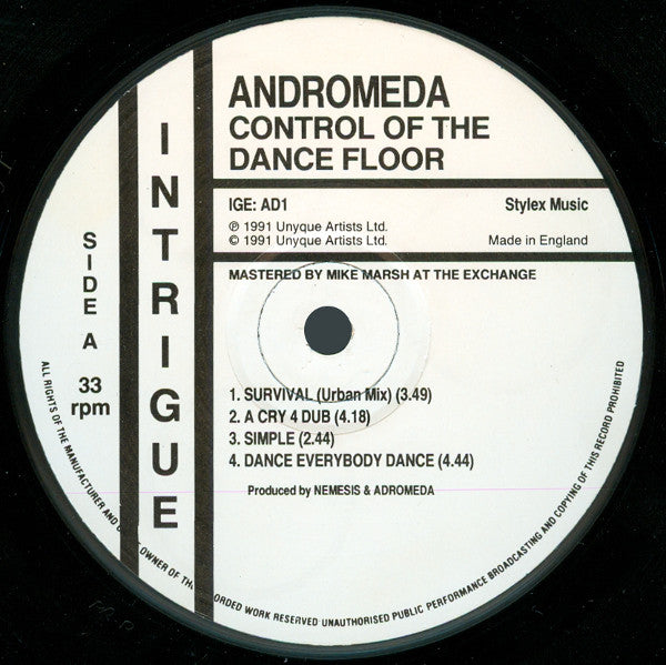 Andromeda : Control Of The Dancefloor (LP, Album)
