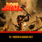 the album cover for Jack Starr's Guardians Of The Flame - Under A Savage Sky