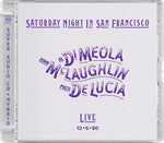 the album cover for John Mclaughlin/ Paco De Lucia / Al Di Meola - Saturday Night In San Francisco