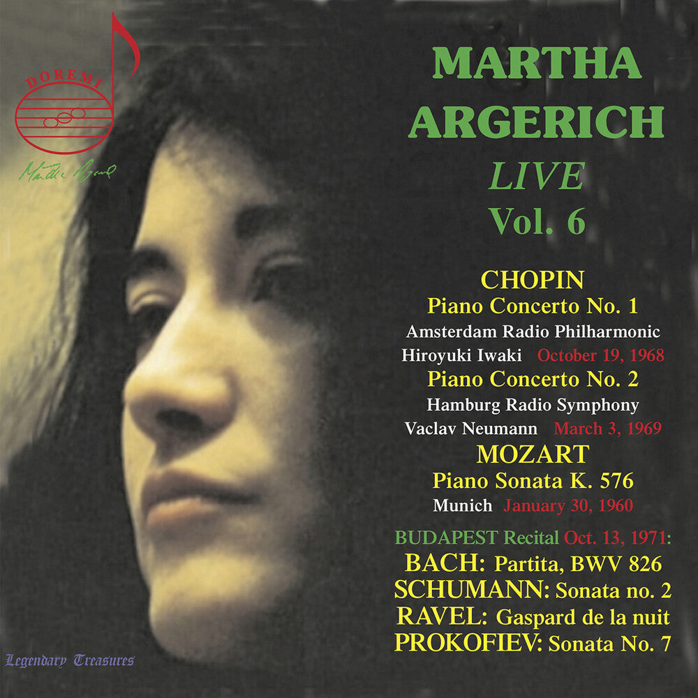 the album cover for J Bach .S. / Argerich - Martha Argerich Live 6 (2pk)