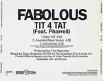 Fabolous Feat. Pharrell* : Tit 4 Tat (CD, Promo)