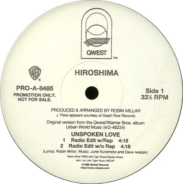 Hiroshima (3) : Unspoken Love (12", Promo)