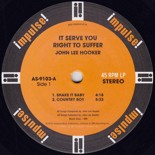 John Lee Hooker : It Serve You Right To Suffer (2x12", Album, Ltd, Num, RE, RM, 180)