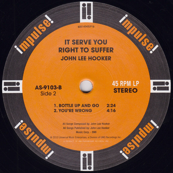 John Lee Hooker : It Serve You Right To Suffer (2x12", Album, Ltd, Num, RE, RM, 180)