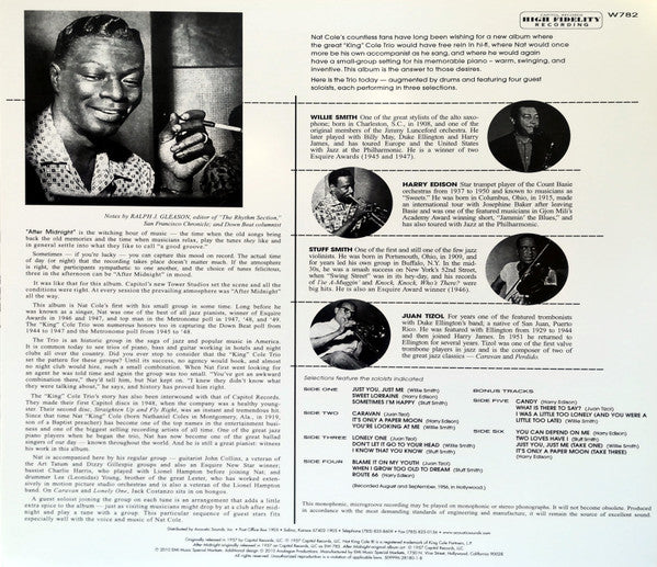 Nat 'King' Cole And His Trio* : After Midnight (3x12", Album, Mono, RM, 180)