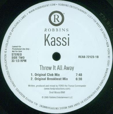 Kassi : Threw It All Away (12", Promo)