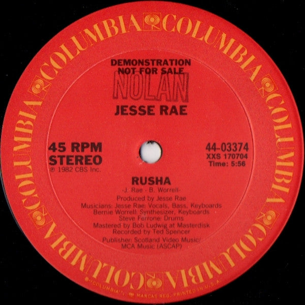 Jesse Rae : Rusha / Desire (12", Promo)