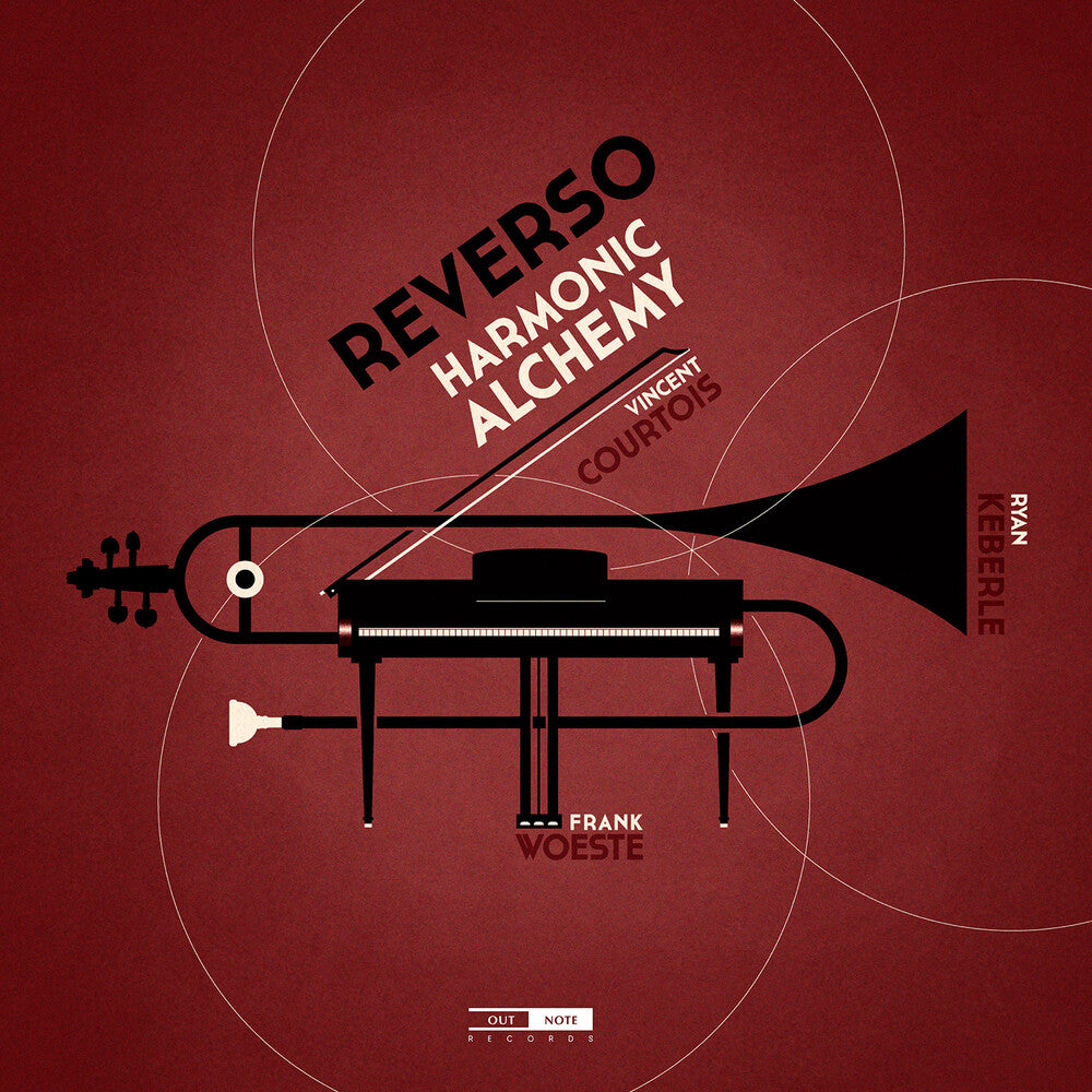 the album cover for Frank Woeste/ Courtois,Vincent / Keberle,Ryan - Reverso Harmonic Alchemy