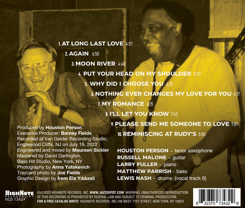 ヒューストン・パーソン - レミニスシング・アット・ルディーズ (CD)