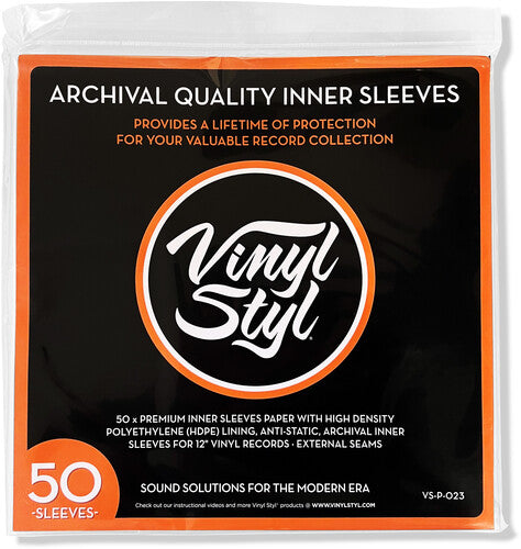Vinyl Styl® 12 Inch Archival Inner Record Sleeves - HDPE-Lined - 50 Count (White)