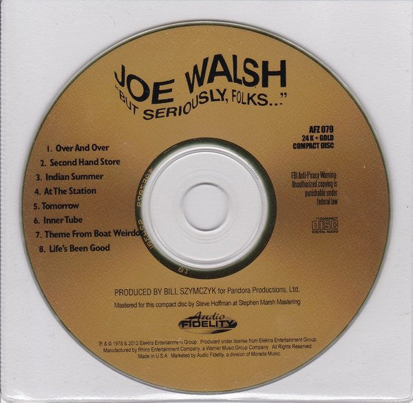Joe Walsh : "But Seriously, Folks..." (CD, Album, Ltd, Num, RE, RM, 24K)