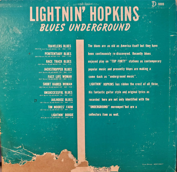 Lightnin' Hopkins : Blues Underground (LP, Comp, Mono)