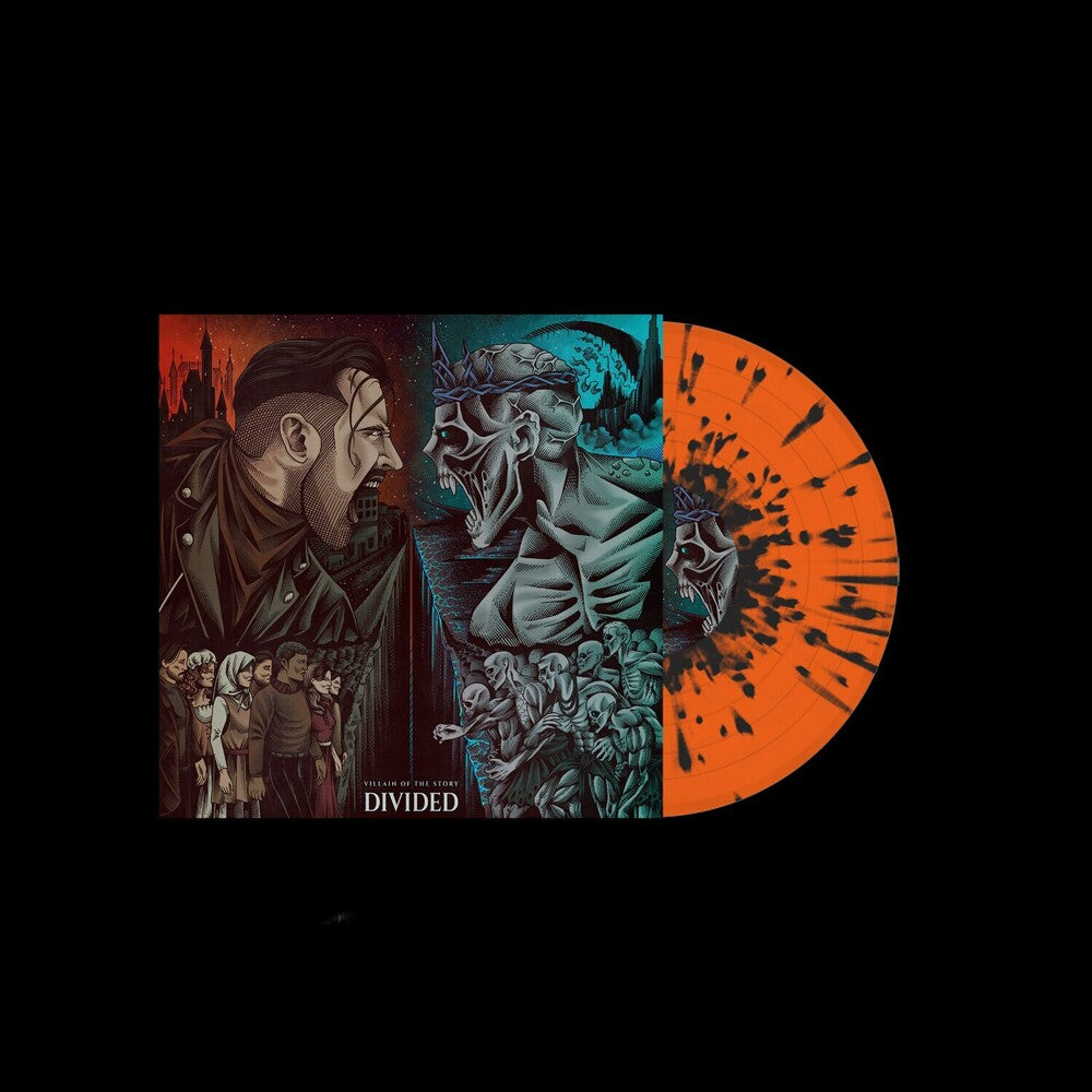 the album cover for Villain of the Story - Divided - Orange/blue Splatter
